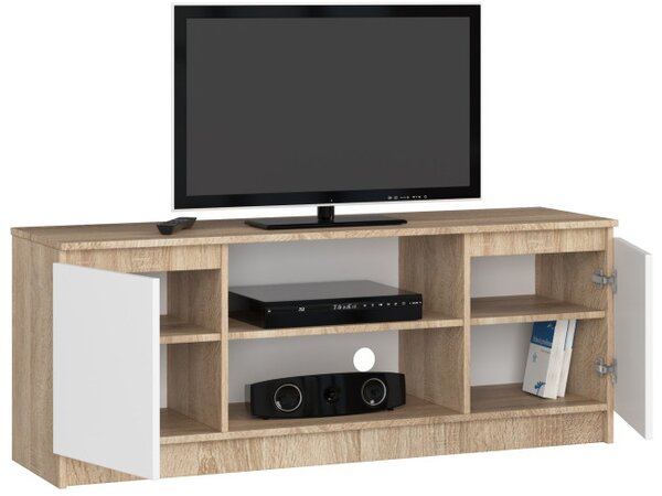 Stolík pod TV RTV 140 2D 1P sonoma / biely