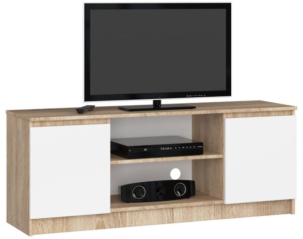 Stolík pod TV RTV 140 2D 1P sonoma / biely