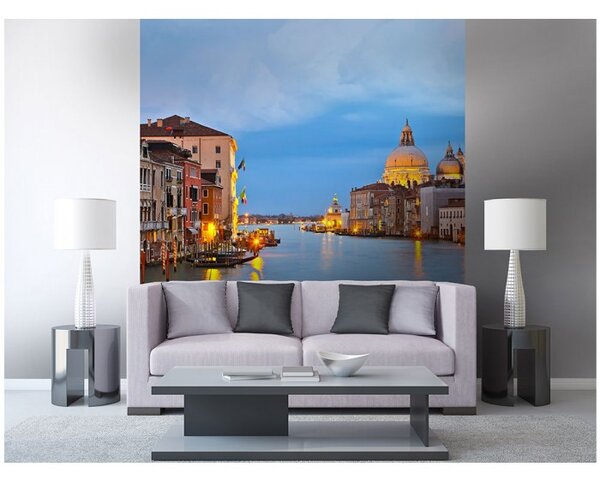 DIMEX | Vliesová fototapeta na stenu Grand Canal MS-3-0029 | 225 x 250 cm | modrá, žltá, béžová