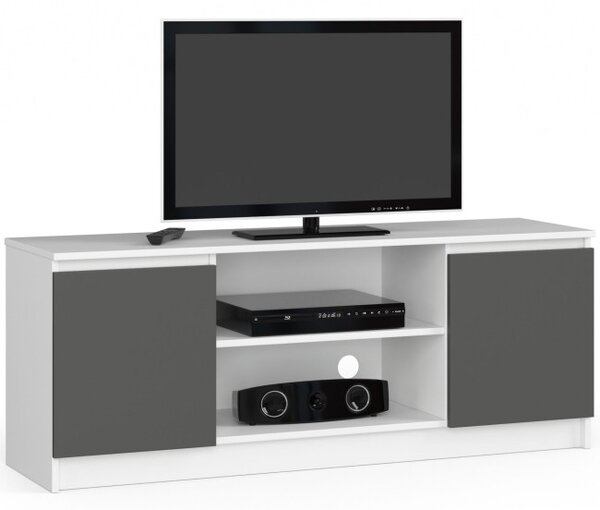 Stolík pod TV RTV 140 2D 1P biely / sivý