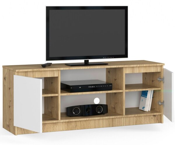 Stolík pod TV RTV 140 2D 1P dub artisan / biely
