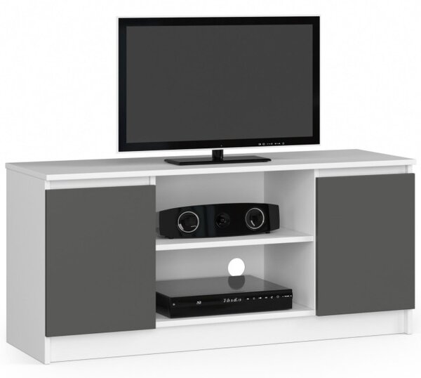 Stolík pod TV RTV 120 2D 1P biely / sivý