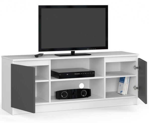 Stolík pod TV RTV 140 2D 1P biely / sivý