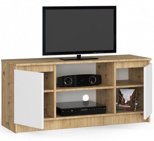 Stolík pod TV RTV 120 2D 1P dub artisan / biely