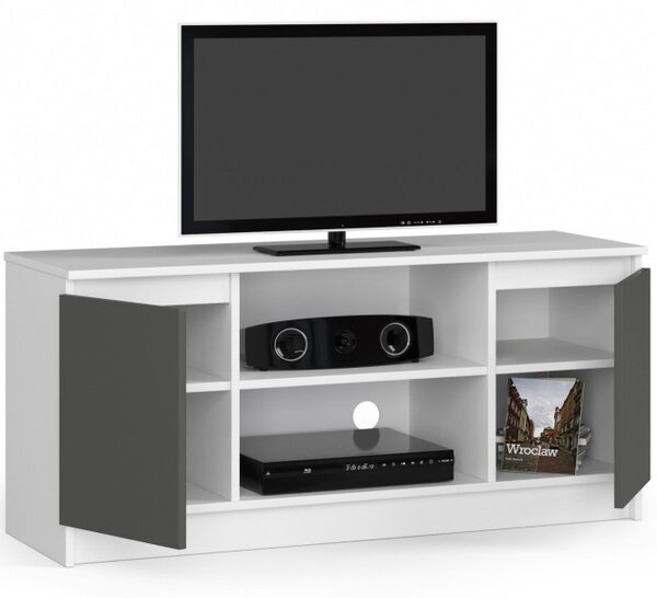 Stolík pod TV RTV 120 2D 1P biely / sivý