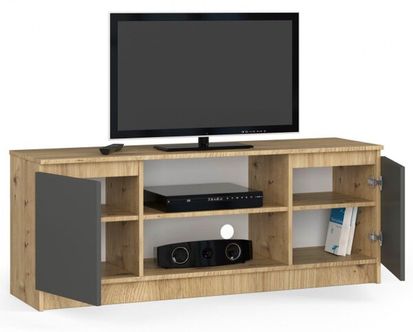 Stolík pod TV RTV 140 2D 1P dub artisan / sivý
