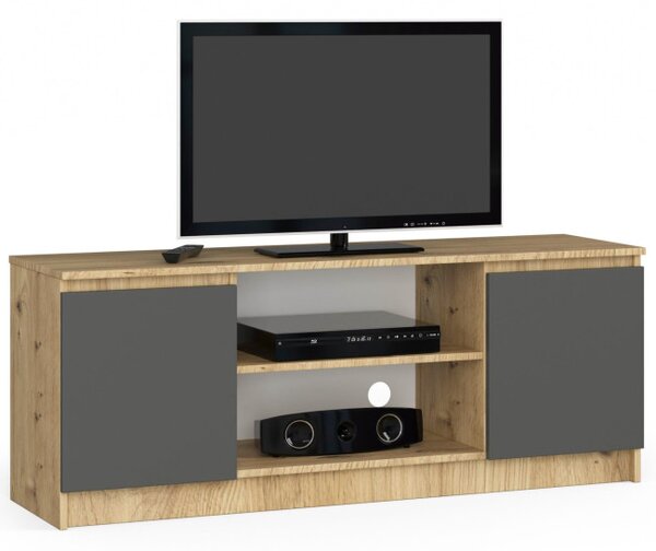 Stolík pod TV RTV 140 2D 1P dub artisan / sivý