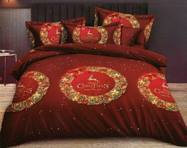 Vianočné posteľné obliečky PEB-863 Rozmer posteľných obliečok: Šírka x Dĺžka: 140x200cm + 1ks 70x80 cm