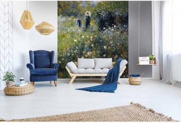 DIMEX | Vliesová fototapeta na stenu Ženy v záhrade od Pierra Augusta Renoira MS-3-0256 | 225 x 250 cm | zelená, čierna, šedá