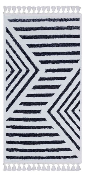 Bielo-modrý umývateľný koberec 200x100 cm - Vitaus