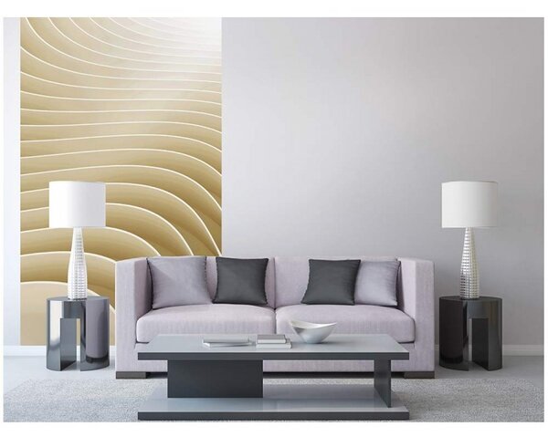 DIMEX | Vliesové fototapety na stenu 3D vlny MS-2-0296 | 150 x 250 cm | béžová