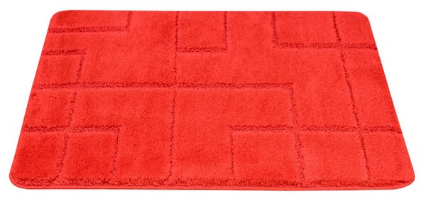 Kúpeľňový koberček Inez Red červený / geometria