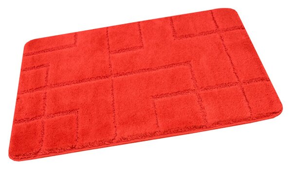 Kúpeľňový koberček Inez Red červený / geometria