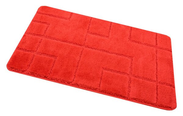 Kúpeľňový koberček Inez Red červený / geometria