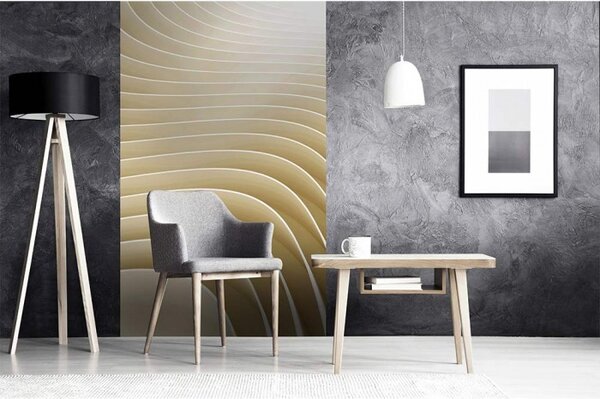 DIMEX | Vliesové fototapety na stenu 3D vlny MS-2-0296 | 150 x 250 cm | béžová