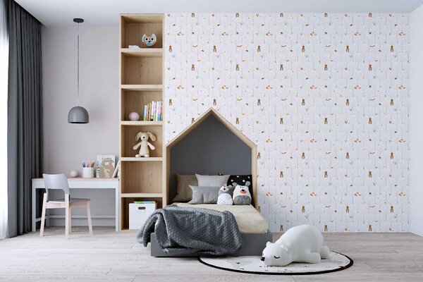 A.S. Création | Vliesová tapeta na stenu Little Love 38119-1 | 0,53 x 10,05 m | biela, hnedá, šedá