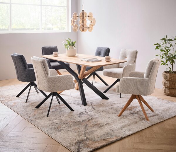 JEDÁLENSKÝ STÔL, dub, čierna, farba duba, 180/90/75 cm Linea Natura - Obývacie zostavy
