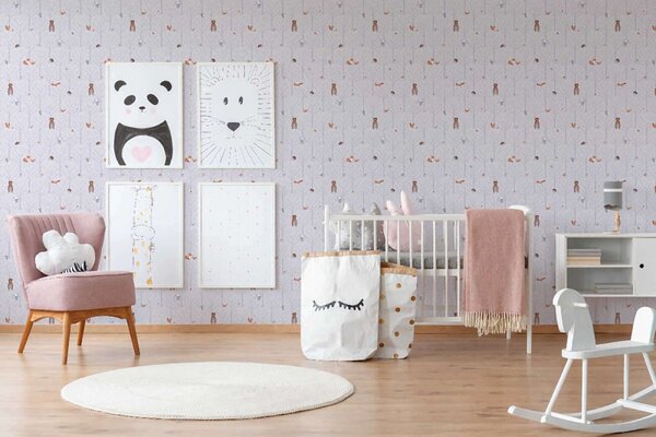 A.S. Création | Vliesová tapeta na stenu Little Love 38119-1 | 0,53 x 10,05 m | biela, hnedá, šedá