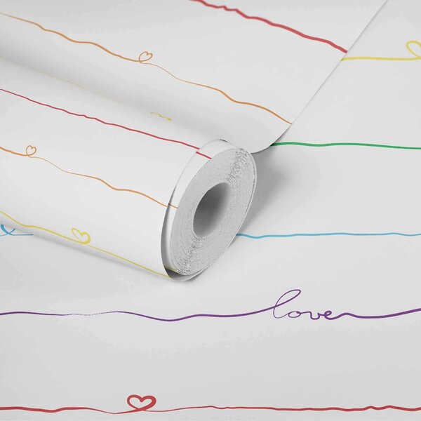 A.S. Création | Vliesová tapeta na stenu Little Love 38140-1V | 0,53 x 10,05 m | zelená, červená, biela, žltá