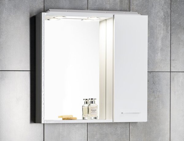 Aqualine Aqualine, ZOJA/KERAMIA FRESH STRIP galérka s LED osvetlením, 60x60x14cm, pravá, dub platin, 45028S