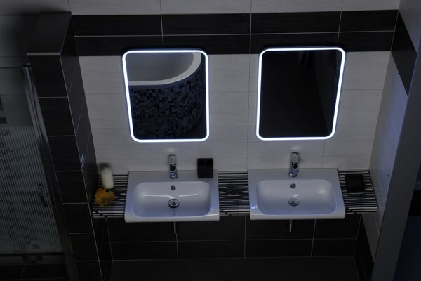 Sapho Sapho, FLOAT LED podsvietené zrkadlo, priemer 600mm, biela, 22559