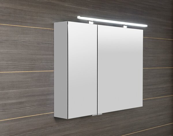 Sapho Sapho, MIRRÓ galérka s LED osvetlením, 90x70x16cm, biela, MC090-0030
