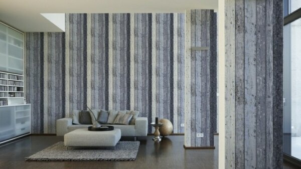 A.S. Création | Vliesová tapeta na stenu Best of Wood & Stone 8550-60 | 0,53 x 10,05 m | modrá, biela, šedá