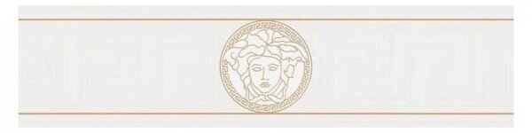A.S. Création | Vliesová bordúra na stenu Versace 93522-3 | 13,3 cm x 5 m | biela, zlatá