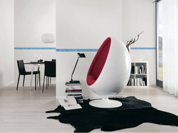 A.S. Création | Vinylová bordúra na stenu Only Borders 36859-1 | 5 cm x 5 m | modrá, biela, žltá, čierna, metalická
