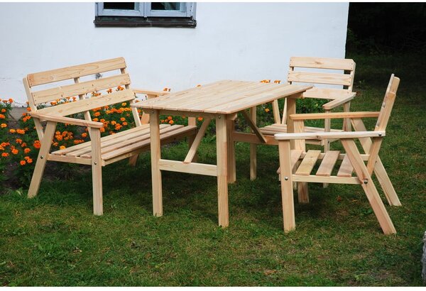 Záhradný jedálenský set z borovicového dreva pre 4 Nordic - Rojaplast