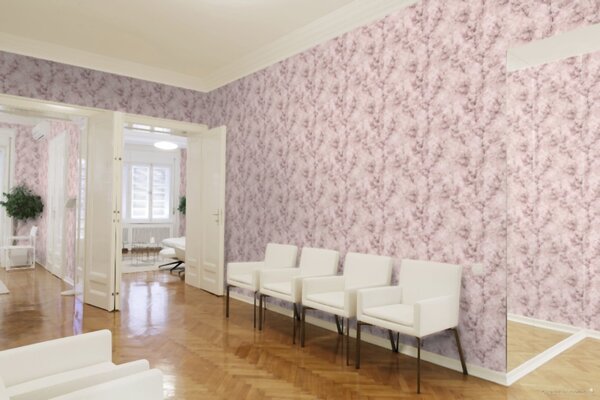 A.S. Création | Vliesová tapeta na stenu New Walls 37420-4 | 0,53 x 10,05 m | biela, metalická, ružová