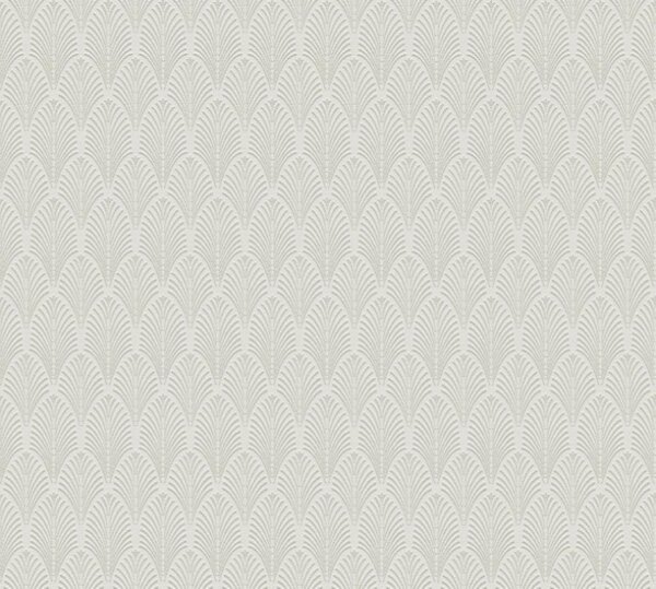 A.S. Création | Vliesová tapeta na stenu Pop Style 37484-1 | 0,53 x 10,05 m | biela, metalická, šedá