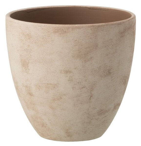 Béžový keramický obal na kvetináč Larigge M - Ø 20*19 cm - J-Line by Jolipa