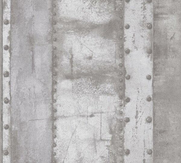 A.S. Création | Vliesová tapeta na stenu Industrial 37743-2 | 0,53 x 10,05 m | biela, šedá