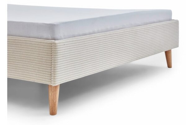 Béžová čalúnená dvojlôžková posteľ bez roštu 140x200 cm Wicki – Meise Möbel