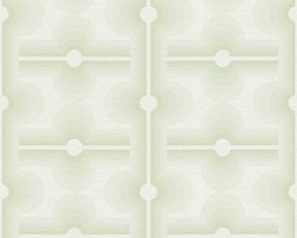 A.S. Création | Vliesová tapeta na stenu Retro Chic 39533-1 | 0,53 x 8,5 m | zelená, biela