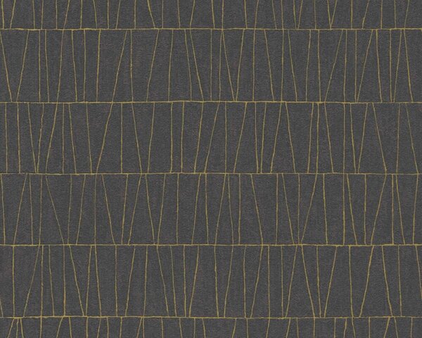 A.S. Création | Vliesová tapeta na stenu Jade 39506-3 | 0,53 x 10,05 m | čierna, zlatá