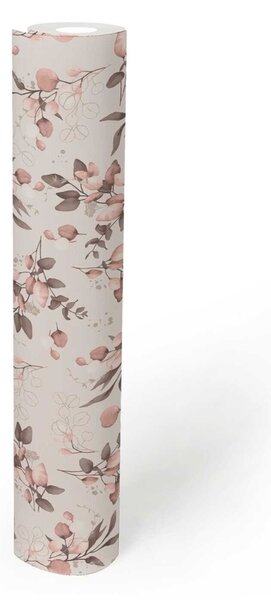 A.S. Création | Vliesová tapeta na stenu Pure Elegance 39768-1 | 0,53 x 10,05 m | ružová, zlatá, hnedá