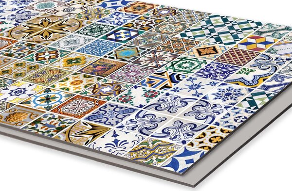 DIMEX | Dibond doska za kuchynskú linku | DBW-10060-097 Portugalské kachličky | 100 x 60 cm