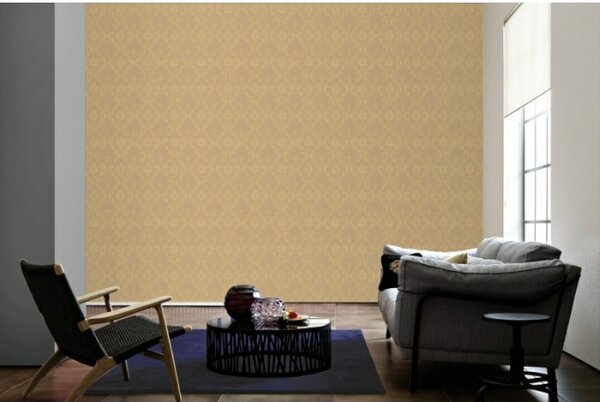 A.S. Création | Vliesová tapeta na stenu Metallic Silk 30658-4 | 0,53 x 10,05 m | žltá, zlatá