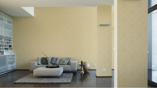 A.S. Création | Vliesová tapeta na stenu Metallic Silk 30662-3 | 0,53 x 10,05 m | krémová, zlatá