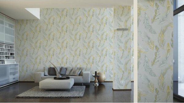 A.S. Création | Vliesová tapeta na stenu Four Seasons 35896-1 | 0,53 x 10,05 m | žltá, šedá