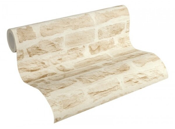 A.S. Création | Vliesová tapeta na stenu Best of Wood & Stone 35580-2 | 0,53 x 10,05 m | krémová