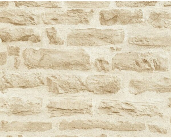 A.S. Création | Vliesová tapeta na stenu Best of Wood & Stone 35580-2 | 0,53 x 10,05 m | krémová