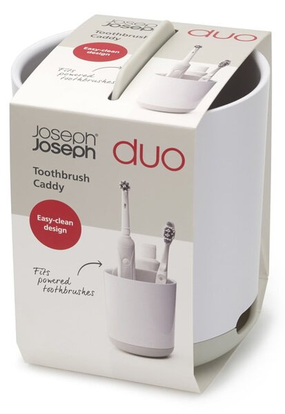 Biely plastový téglik na zubné kefky Duo – Joseph Joseph