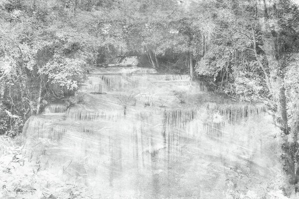 DIMEX | Vliesové fototapety na stenu Abstrakt vodopád I. MS-5-0387 | 375 x 250 cm | šedá, biela, čierna
