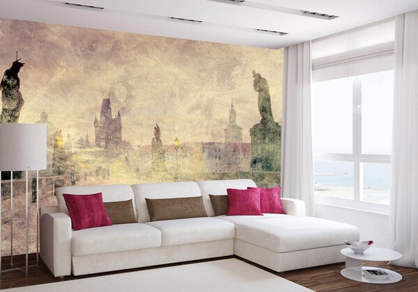 DIMEX | Vliesové fototapety na stenu Abstrakt Karlov most I. MS-5-0371 | 375 x 250 cm | béžová, hnedá, viacfarebná