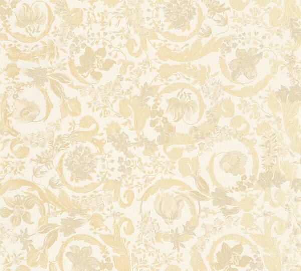 A.S. Création | Vliesová tapeta na stenu VERSACE 38706-3 | 0,70 x 10,05 m | krémová, metalická