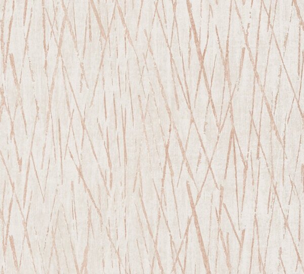 A.S. Création | Vliesová tapeta na stenu Hygge 2 38598-2 | 0,53 x 10,05 m | krémová, metalická