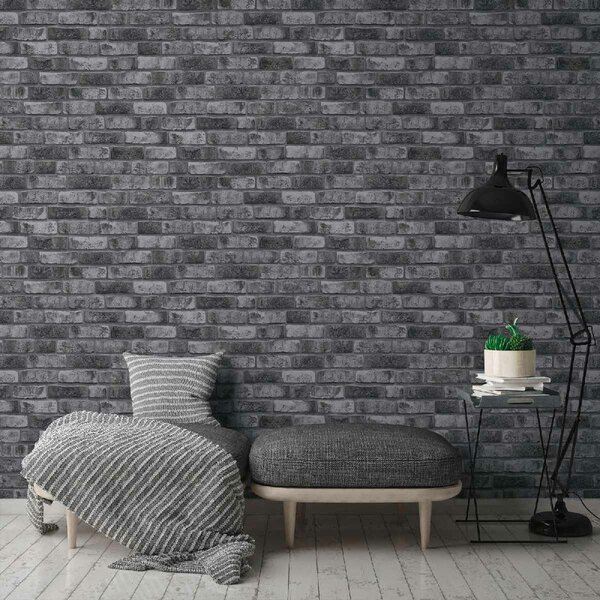 A.S. Création | Vliesová tapeta na stenu Black is Beautiful 38812-4 | 0,53 x 10,05 m | čierna, šedá